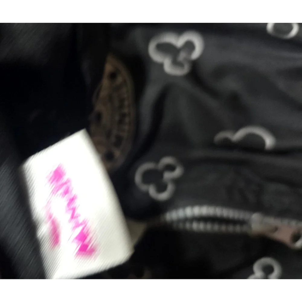 Disney Minnie Mouse Girls Black Hooded Windbreaker Jacket 3D Ears Bow Size 8